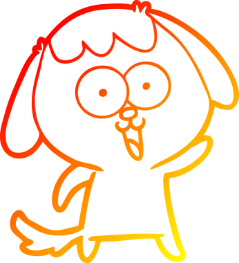 Bir insan tarafından çizilmiş sevimli bir köpeğin sıcak çizgi çizgisi.