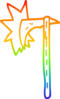 gökkuşağı gradyan çizgisi bir insan tarafından çizilmiş viking baltası