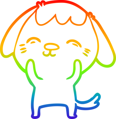 gökkuşağı gradyan çizimi Mutlu bir çizgi köpek çizimi Bir insan tarafından çizilmiş