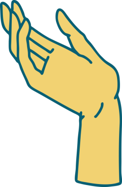 Bir insan tarafından çizilmiş bir elin ikonik dövme şekli