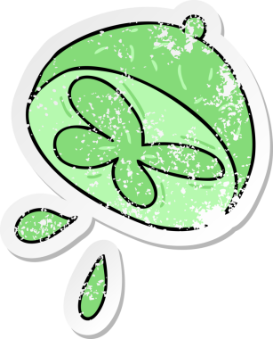 Bir insan tarafından çizilmiş garip bir el çizimi karikatür kireç.