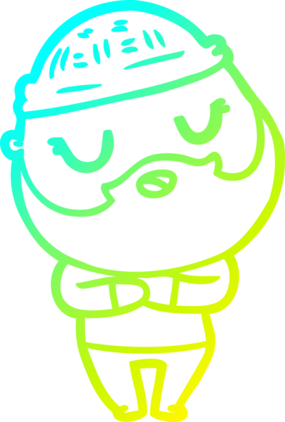 Bir insan tarafından çizilmiş sakallı sevimli bir çizgi film karakteri çizimi.