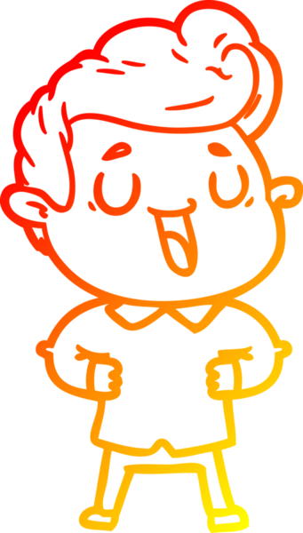 Bir insan tarafından çizilmiş mutlu bir çizgi film karakteri çizimi.