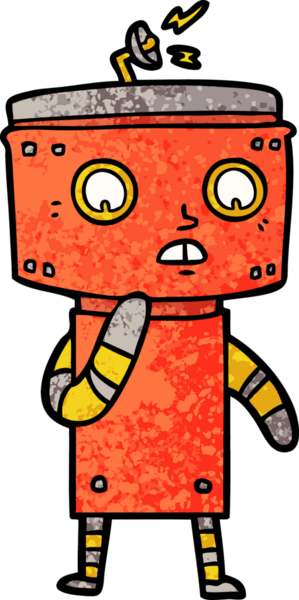 bir insan tarafından çizilmiş belirsiz çizgi film robotu