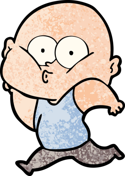 Bir insan tarafından çizilmiş kel bir adam.