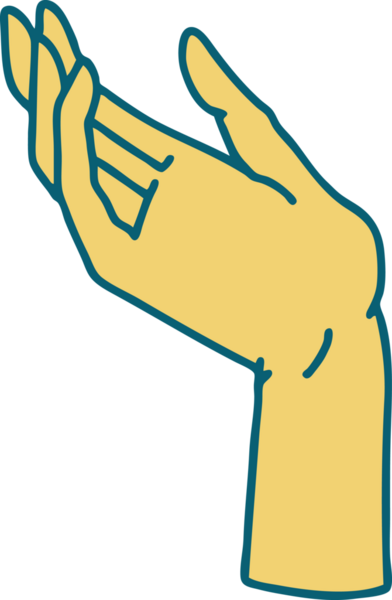 Bir insan tarafından çizilmiş bir elin ikonik dövme şekli