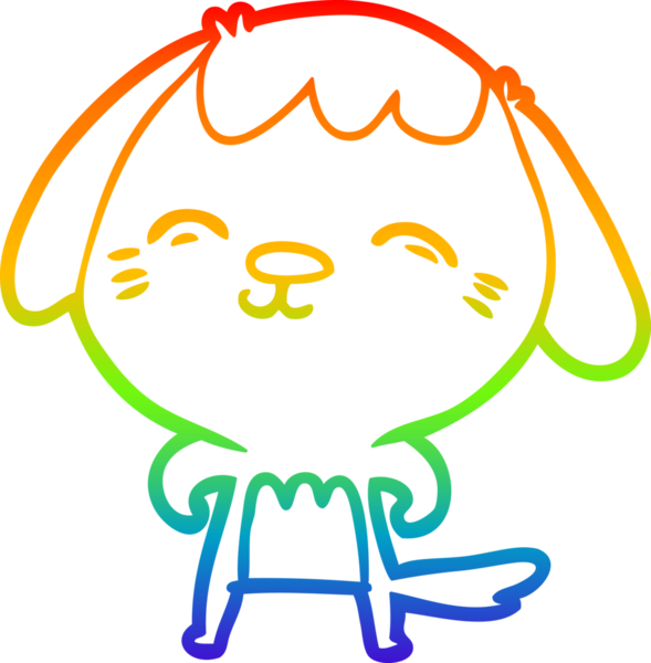 gökkuşağı gradyan çizimi Mutlu bir çizgi köpek çizimi Bir insan tarafından çizilmiş