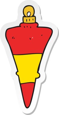 Bir insan tarafından çizilmiş bir karikatür Noel süsünün çıkartması.