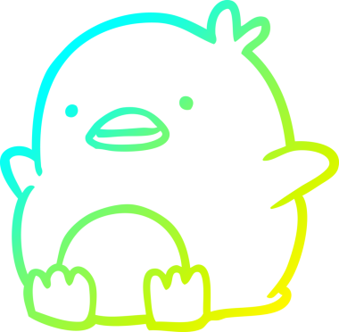 Bir insan tarafından çizilmiş sevimli bir penguen çizimi.