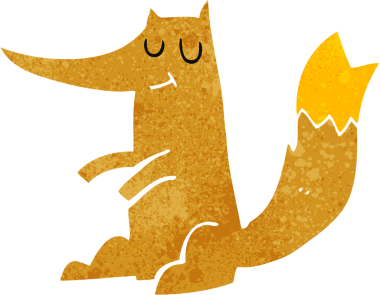 bir insan tarafından çizilmiş tilki çizgi filmi