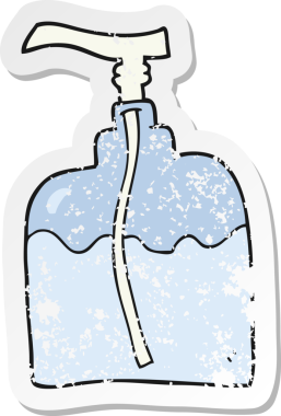 Bir insan tarafından çizilmiş bir pompa şişesinin gerilimli yapıştırması.