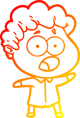 Bir insan tarafından şaşırtılarak çizilen çizgi film karakterinin sıcak çizgi çizimi.