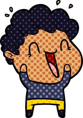 Bir insan tarafından çizilmiş mutlu bir adam.