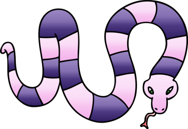 bir insan tarafından çizilmiş gölgelenmiş garip çizgi film yılanı.