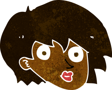 Bir insan tarafından çizilmiş bir kadın yüzü.