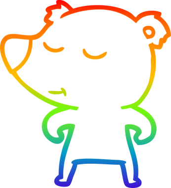 Bir insan tarafından çizilen kutup ayısının gökkuşağı gradyanı çizimi