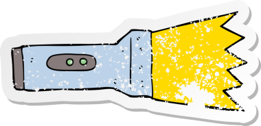 Bir insan tarafından çizilmiş bir çizgi film fenerinin sıkıntılı çıkartması.