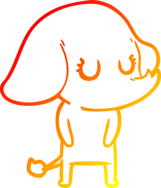 Bir insan tarafından çizilmiş şirin bir fil çizimi.