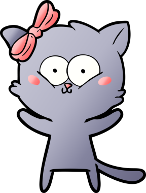 Bir insan tarafından çizilmiş çizgi film kedisi.