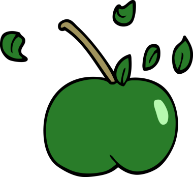 Bir insan tarafından çizilmiş sulu elma karalaması