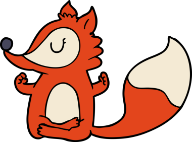 Bir insan tarafından çizilmiş bir tilki çizgi filmi.