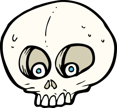 Bir insan tarafından çizilmiş komik kafatası.