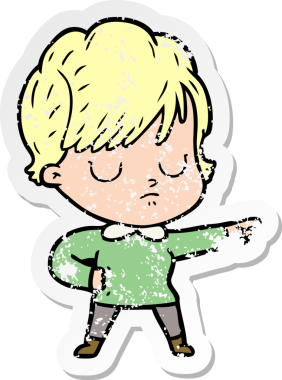 Bir insan tarafından çizilmiş karikatür bir kadının sıkıntılı çıkartması.