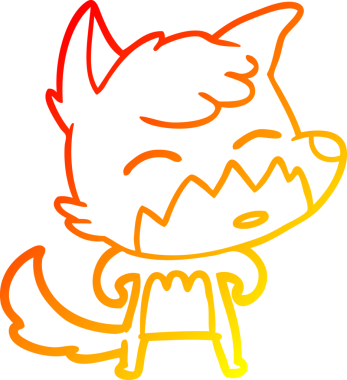 Bir insan tarafından çizilmiş bir tilkinin sıcak çizgi çizimi