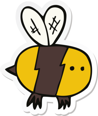 Bir insan tarafından çizilmiş çizgi film etiketi.