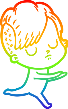 gökkuşağı gradyan çizimi bir insan tarafından çizilmiş bir karikatür kadın