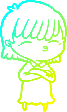 Bir insan tarafından çizilmiş bir karikatür kadın çizimi.