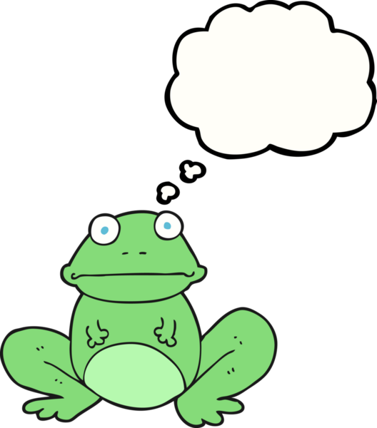 Bir insan tarafından çizilmiş serbest çizim baloncuklu kurbağa.