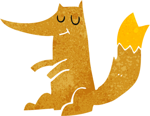 bir insan tarafından çizilmiş tilki çizgi filmi