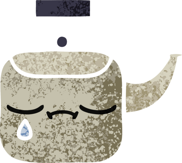 Bir insan tarafından çizilmiş bir çaydanlığın retro çizim tarzı karikatürü