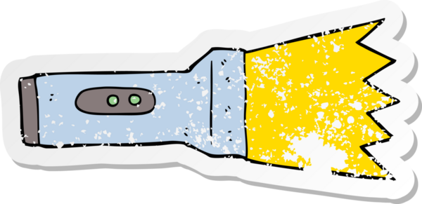 Bir insan tarafından çizilmiş bir çizgi film fenerinin sıkıntılı çıkartması.