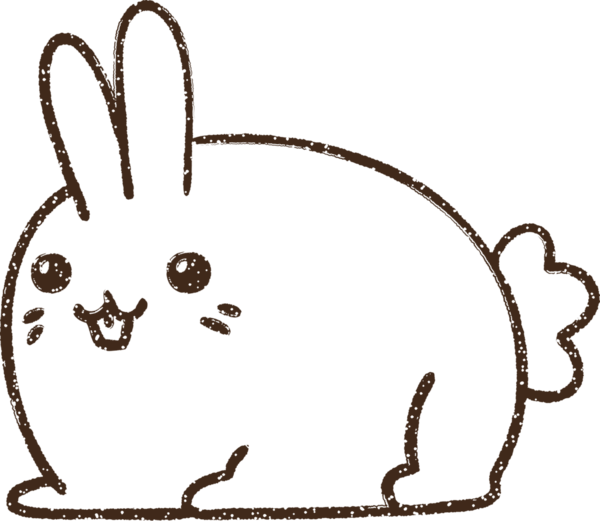 Bir insan tarafından çizilmiş sevimli tavşan kömürü.