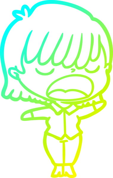 Bir insan tarafından yüksek sesle çizilmiş bir karikatür kadın çizimi.