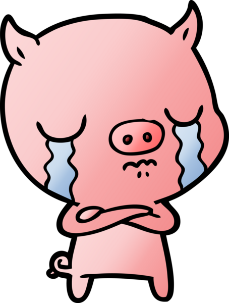 Bir insan tarafından çizilmiş domuz ağlaması.