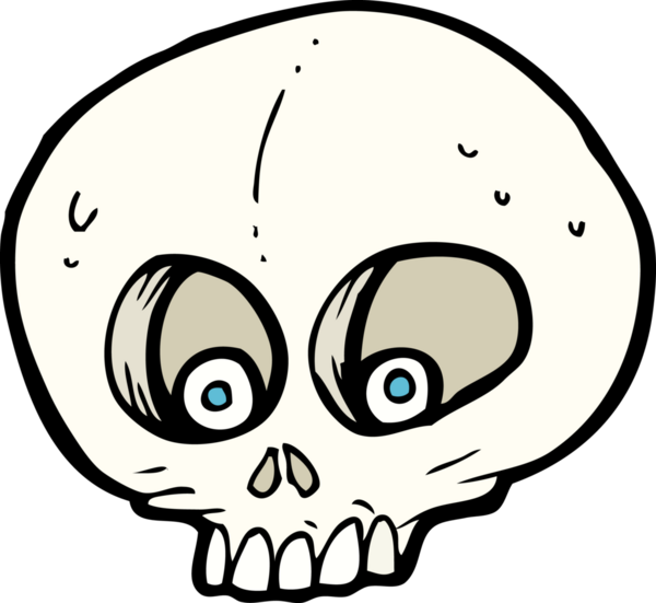 Bir insan tarafından çizilmiş komik kafatası.