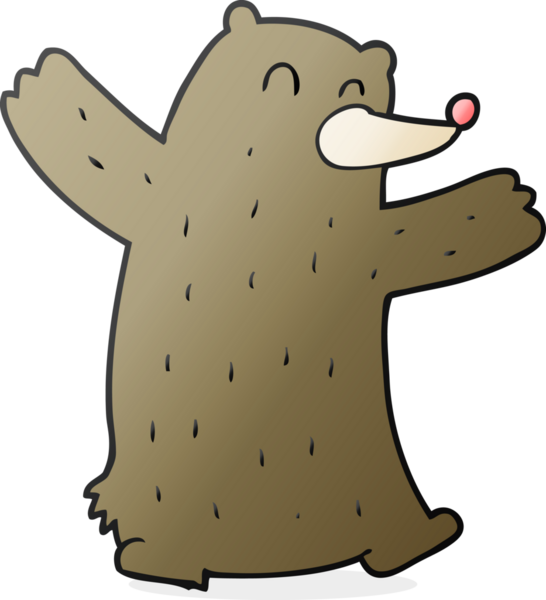 Bir insan tarafından çizilmiş serbest çizim çizgi film ayısı.