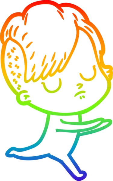 gökkuşağı gradyan çizimi bir insan tarafından çizilmiş bir karikatür kadın