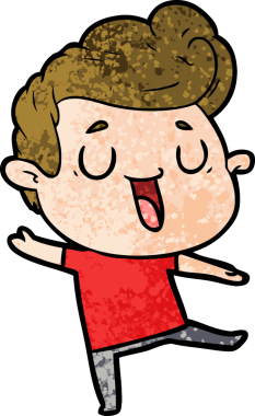 Bir insan tarafından çizilmiş mutlu çizgi film adamı.