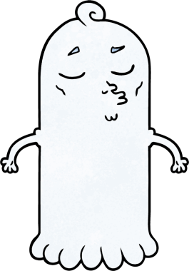 Bir insan tarafından çizilmiş çizgi film hayaleti.