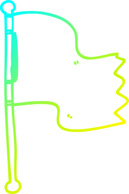 Bir insan tarafından çizilen kırmızı bayrakların soğuk gradyan çizgisi