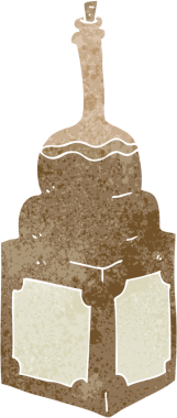 Bir insan tarafından çizilmiş eski bir viski şişesi.