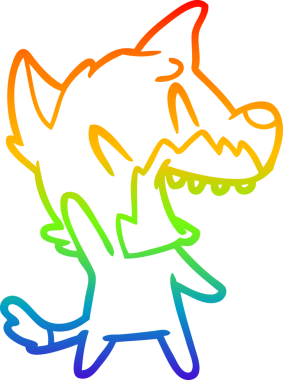 Bir insan tarafından çizilmiş gülen tilki çizgi filmi.