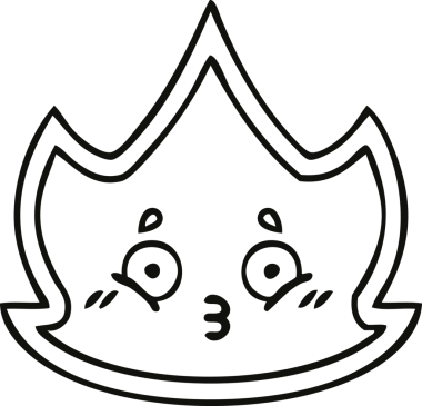 Bir insan tarafından çizilmiş bir ateşin çizgi çizimi