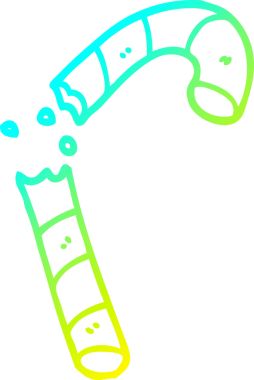 Bir insan tarafından çizilmiş pembe şeker kamışının soğuk çizgi çizimi.