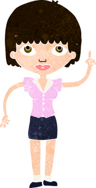 Bir insan tarafından çizilmiş bir fikri olan karikatür kadın.