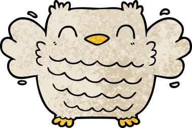 bir insan tarafından çizilmiş bir baykuş.